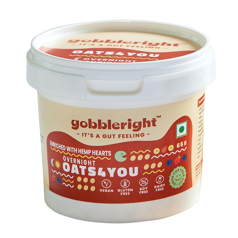 GOBBLERIGHT Gluten-Free Overnight Oats4You (65g) – Whole Grain Rolled Oats with Hemp Hearts, Chia Seeds & Plant Protein | 100% Vegan | Omega 3 & 6 Boost | Ideal for Weight Management, Pre & Post Workout, Instant Morning Breakfast Energy (B0DCC9FSSJ) Amazon Price History, Amazon Price Tracker