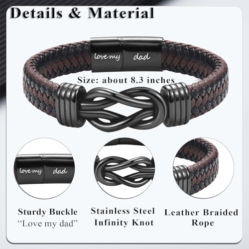 Pulsera Infinity Knot de Cuero para Hombre miniatura 3