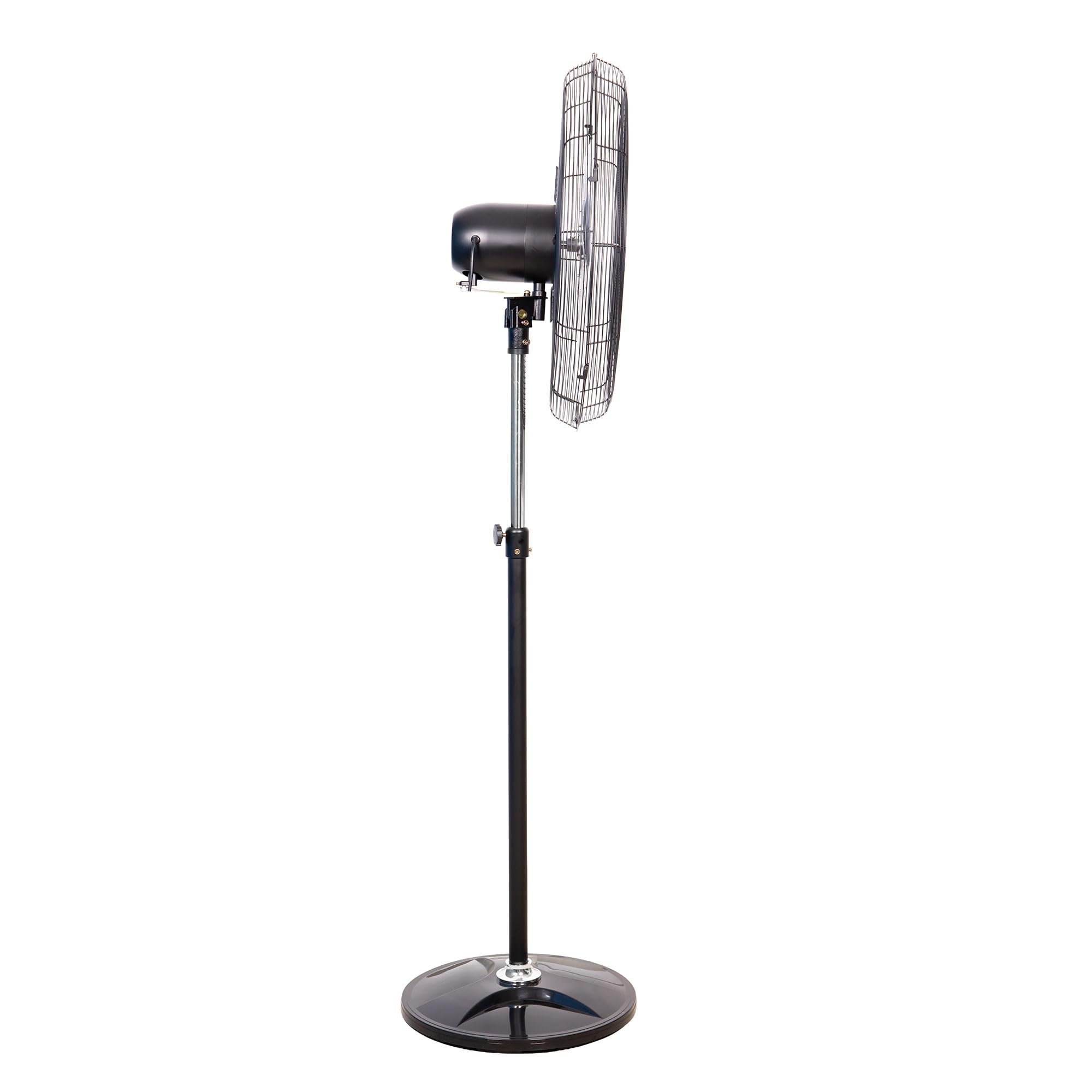 Cofan Ventilador de Pie Industrial con 3 Velocidades Ø65 cm, Motor Potente 200 W, Oscilante, 3 Aspas de Aluminio de Alto Rendimiento, Altura de 155 cm, Color Negro