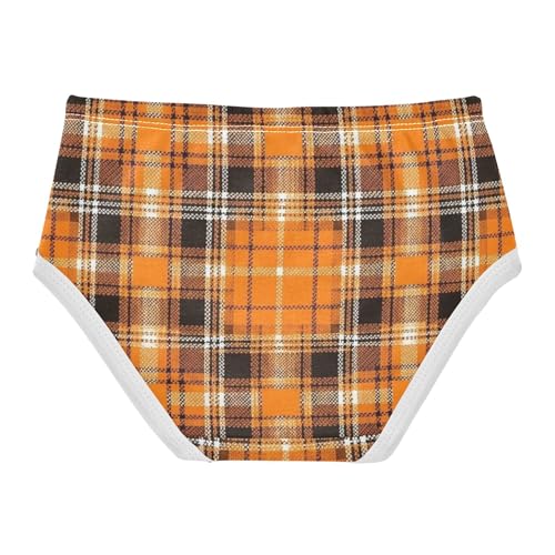 Classic Black Plaid Orange White Panties for Girl Toddler Underwear Floral Cotton Flower Kids Undies Briefs 2t2