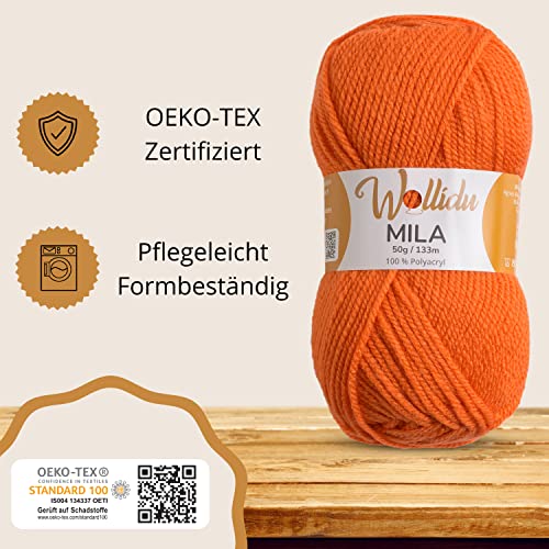 Acrylwolle Wollidu Mila Garn 10 x 50g für Häkeln und Stricken