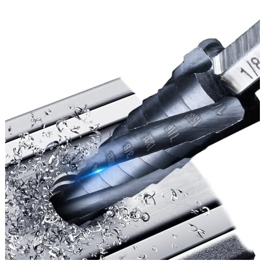 GRENPRO Step Drill Bit, 1/8"-1/2" Four Spiral Flute Cobalt Step Drill Bit, 1/4" Hex Shank Step Bit for Stainless Steel, Metal, Aluminum, Copper,Aluminum, Wood, PVC