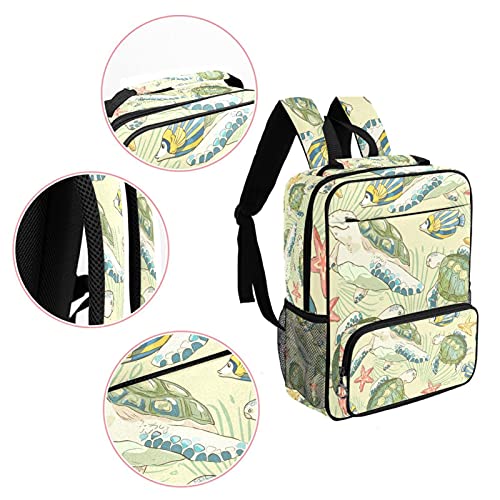 Sac à dos imprimé tortue original avec grand compartiment pour ordinateur - 4