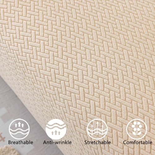 Housse de canapé extensible kaki : solution anti-glisse pour fauteuil 1 place - 4