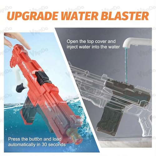 Image of VikriDA Automatic Electric Water Gun for Holi with Free Extra Rechargeable Battery, Auto Suction with 2 Spray Modes 800ML Capacity Up to 52 Ft Range - Leak-Proof Cover for Adults & Kids -Multicolor