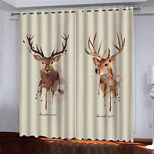 Rideau occultant imprimé wapiti pour sublimer la décoration de la chambre enfant