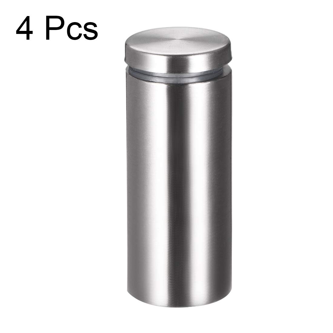 sourcing map 1 Diamètre x 2-1/2" (25x62mm) Écartement Vis Paroi Montage Panneau Supports Acrylique Verre Clous 4pcs