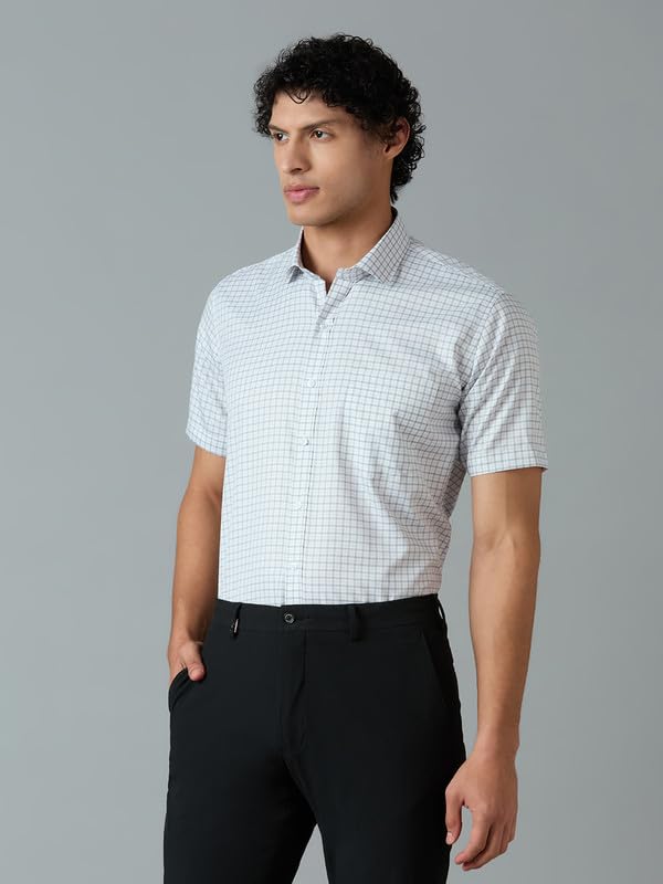 Image of Mark & Albert Men's Half Sleeves Cotton Formal Shirt
