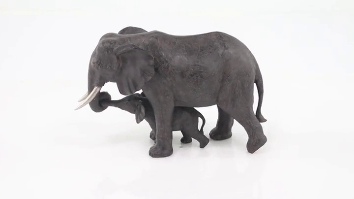 Figura decorativa Elefante de polystone gris 20 x 7 x 13 in miniatura 7