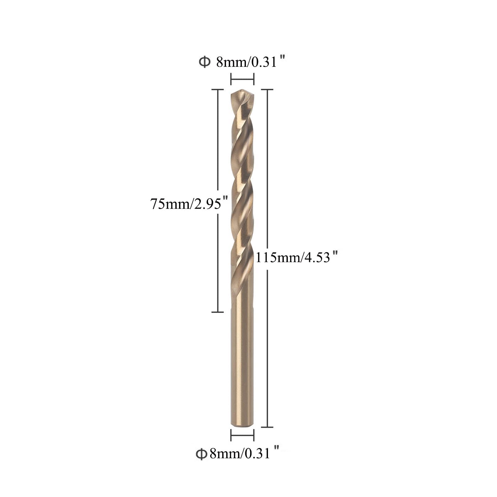 TA-VIGOR 2pcs 8mm Straight Shank Twist Drill Bit - Image 2
