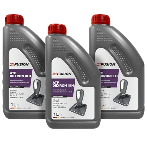 ProFusion Aceite ATF Dexron III H – Lubricante para Transmisiones Automáticas y Dirección Asistida – Dexron 3 con PAO – Pack de 3 x 1L = 3L