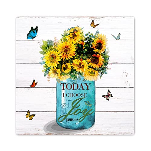 Panneau en bois pour décoration murale vintage au motif de tournesol et de ferme