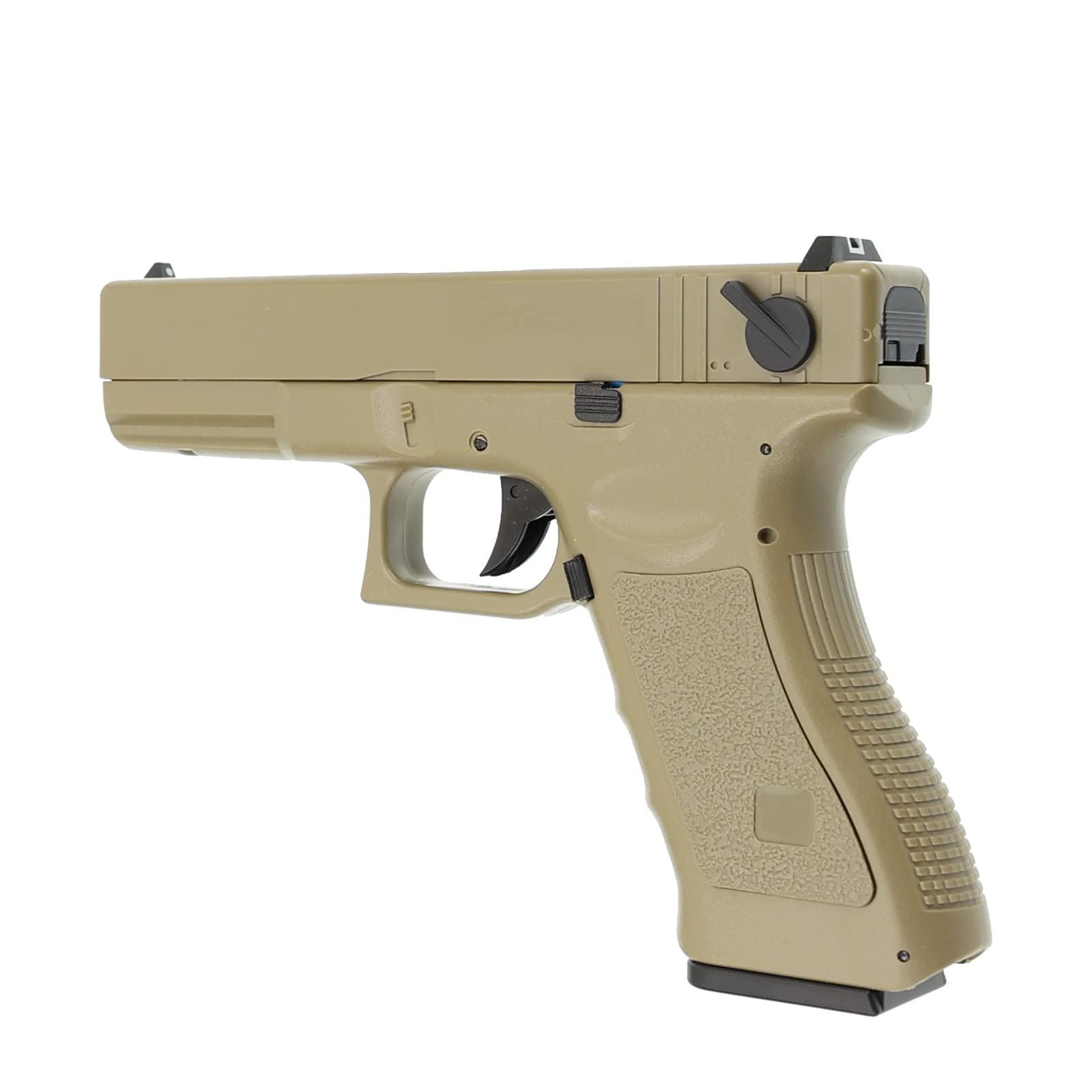 Cyma C18 Softair Pistole CM030 AEP TAN I 0,5 Joule Kal. 6mm Airsoft Set inkl. Akku, Ladegerät & OpTacs Patch I Vollautomatisch & Semi elektrisch