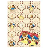 Disney Beauty & The Beast Wrapping Paper & Tags - 2 Gift Wrap Sheets & 2 Tags
