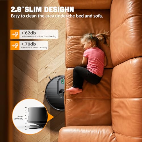 Image of Robot Vacuum and Mop, 6500Pa Suction, 2 in 1 Robotic Vacuum with Gyro Inertial Navigation, 200 Min Runtime, App /Remote /Voice Control, Ideal for Pet Hair, Hard Floor, Carpet