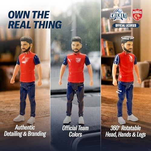 Image of Action Figure, IPL Edition 360 Rotatable Head, Cricket Player for Fans & Collectors (7 Inch Shreyas Iyer)