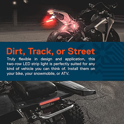 Image of TRUE MODS 1pc 8 inch LED Motorcycle Turn Signal & Brake Taillight Strip [Waterproof] [Dual Row] [RED Tail & Brake] [AMBER Sequential Blinker] Self Adhesive Surface Mount Flexible Lamp for ATV Dirt Bike