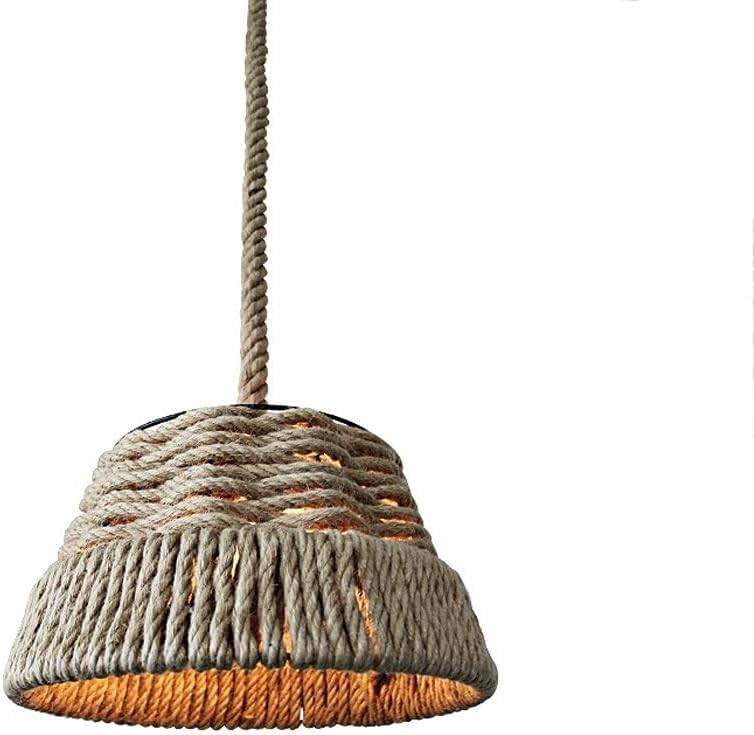 Lustre suspension corde de chanvre et métal XJBTBA pour plafond style industriel rétro