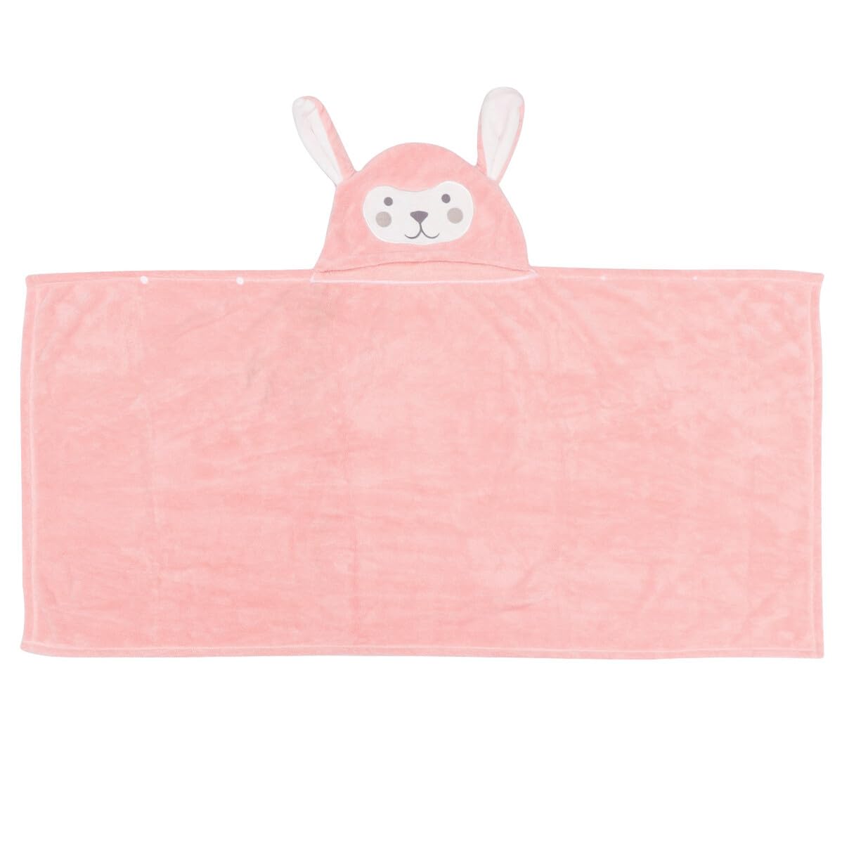 VANZACK Toalla de Baño con Capucha para Niños, Tela de Coral, Secado Rápido, Diseño Conejo Rosa, Tamaño Mediano, Adecuada para Casa, Piscina y Playa, Bata Infantil Práctica