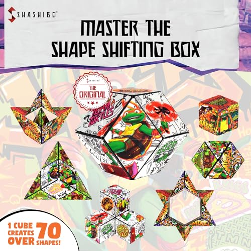 Image of Shashibo Teenage Mutant Ninja Turtles Magnetic Puzzle Cube, Fidget Toy | 100+ Possible Shapes, Stress Relief Fidget Toy For Adults & Kids, Fun Shape Shifting Puzzle Box For All Ages