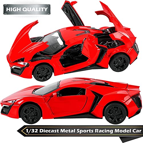 Image of Alloy Metal Pull Back Die-cast Car 1:32 Diecast Metal Pullback Toy car with Openable Doors & Light, Music Boys Gifts Toys for Kids Colors as Per Stock (Hyper Sport)