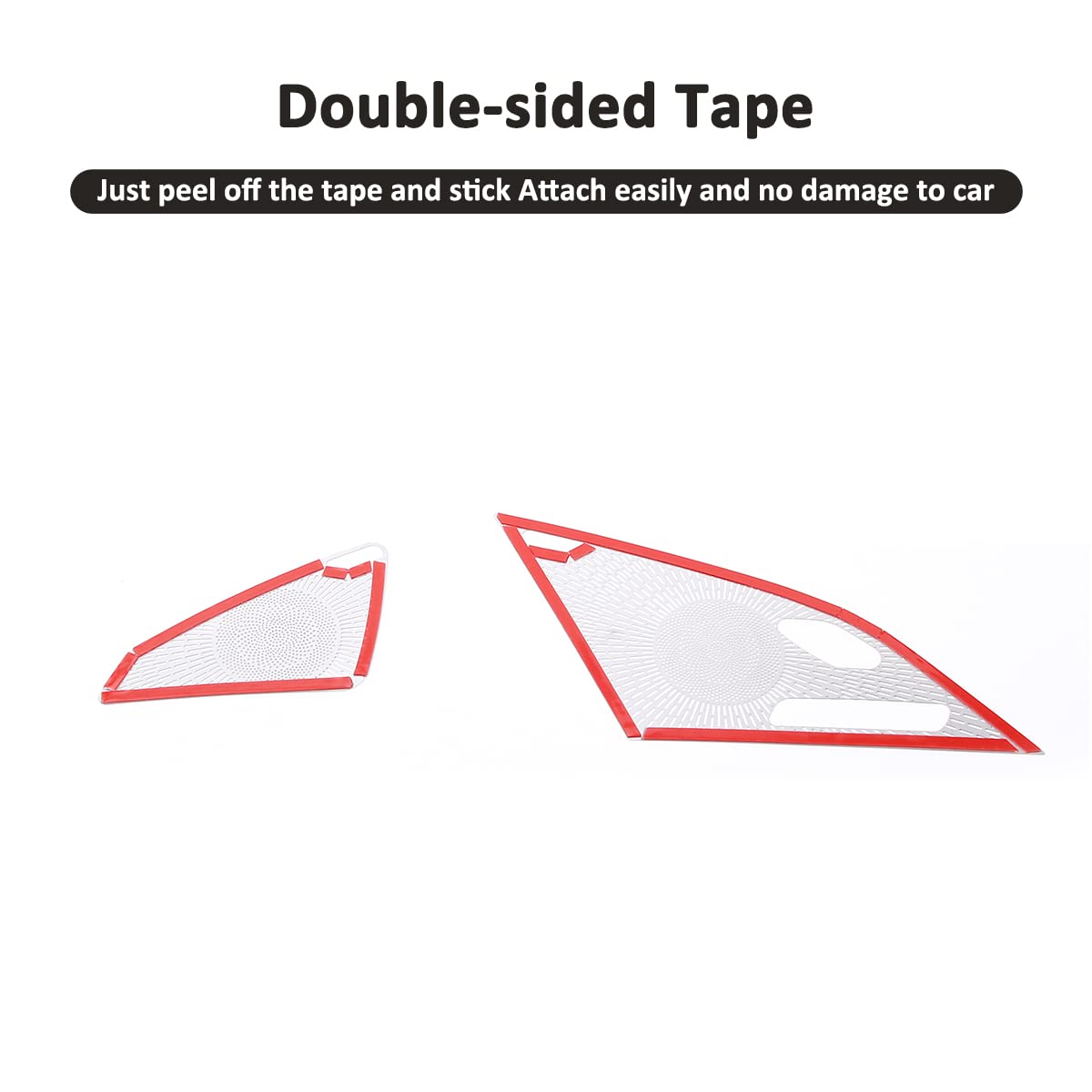 Car Door Silver Speaker Horn Net Kit Fit for Chevrolet Corvette C7 2014-2019,Stainless Steel Inner Door Loudspeaker Speaker Decoration Cover Accessorise-2PCS (Silver)