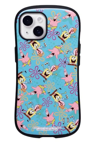 iFace First Class スポンジ・ボブ iPhone 14 ケース (エメラルド/総柄)【スマホケース 耐衝撃 アイフェイス アイフォン14 iphone14 カバー ストラップホール付き】