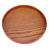 Fdit Assiette en Feuille de Palmier Plaque de Service en Bois Rond à thé Dessert de Fruits Gâteau Snack Bonbons Bols pour la Maison et pour la Restauration(33cm)