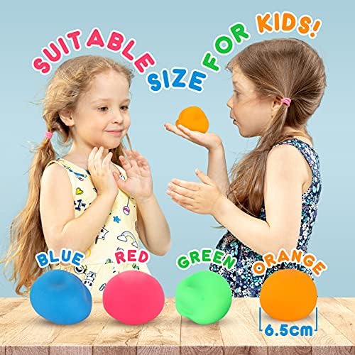 4 Pack Stress Ball for Kids and Adults Slow Rising Balls Sensory Fidget Toy Anxiety Stress Relief Squeezing Balls Calming Tool, Vent Mood and Improve Focus, Soft Squishy Ball Hand Grip Pressure Ball