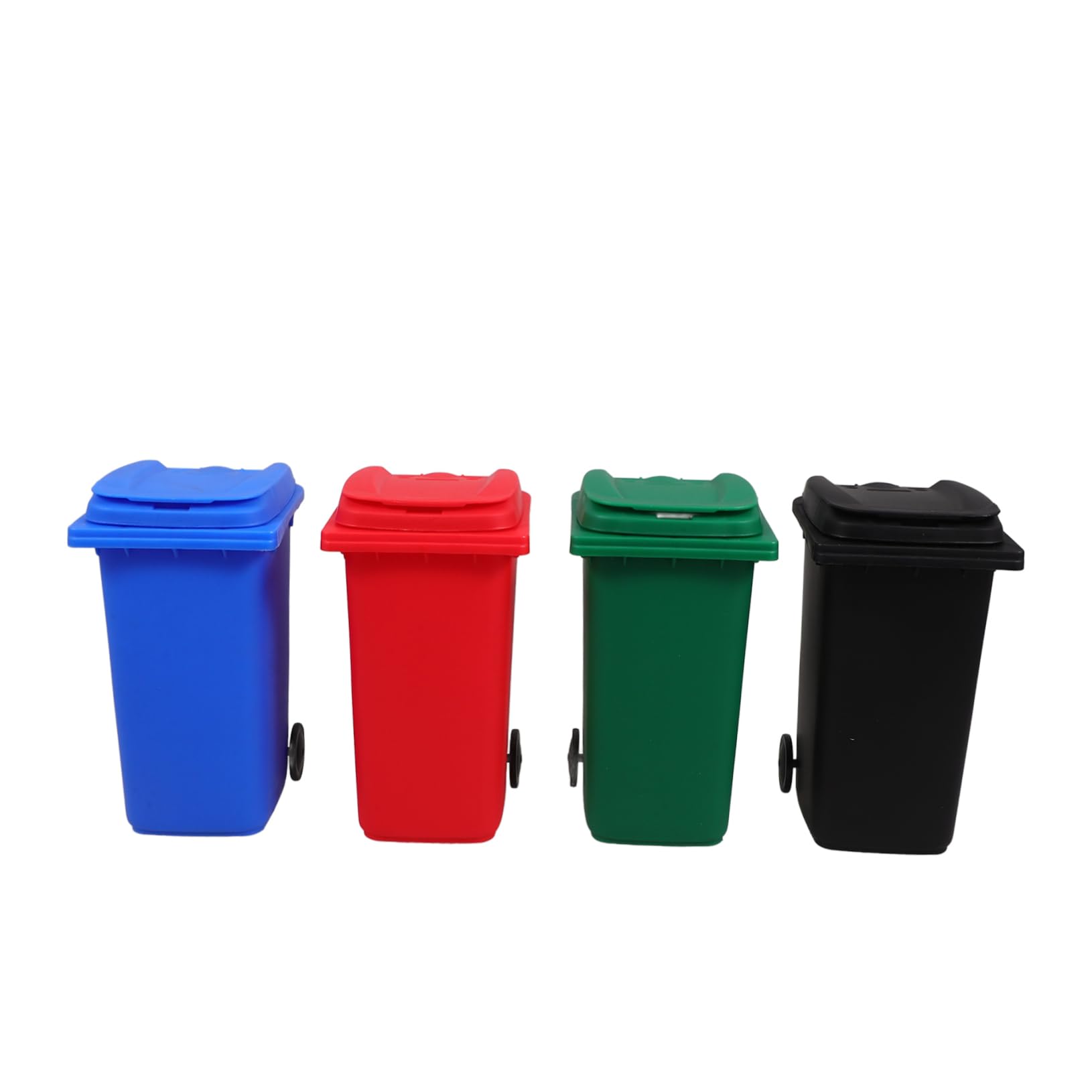 Operitacx 16stücke Mini Mit Deckel Schwarz Blau Grün Und Rot Multifunktionale Stiftehalter Und Makeup Pinsel Organizer Für Schreibtisch Und Kosmetikbedarf