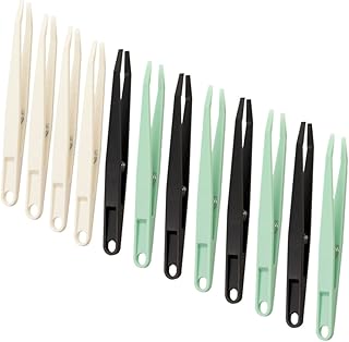 NAMOARLY 12pcs Flat Head Tweezers Nose Hair Tweezers Jewelry Making Tweezers Straight Tweezer Eyelash Tweezers Makeup Tools Electronic Tools Tweezers for Beads Hobby Craft Tweezers Abs