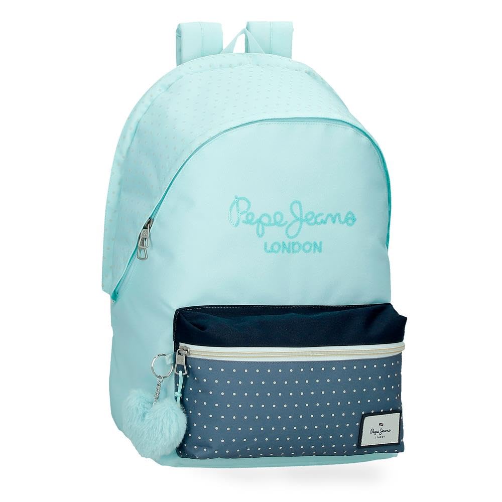 Pepe Jeans Dalma Mochila para Portátil Doble Compartimento Portátil 15,6 Pulgadas Azul 31x44x15 cms Poliéster by Joumma Bags