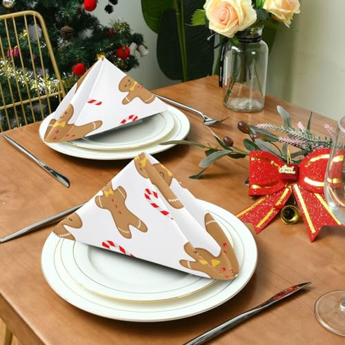 Servilletas de Tela YETTASBIN Gingerbread Man Set x6 50.5 cm miniatura 3