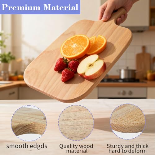 Set 6 tablas para cortar de madera con mango 26.7x15.2 cm miniatura 3