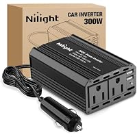 Nilight 300W Power Inverter with Dual AC Outlets and USB Charging Ports