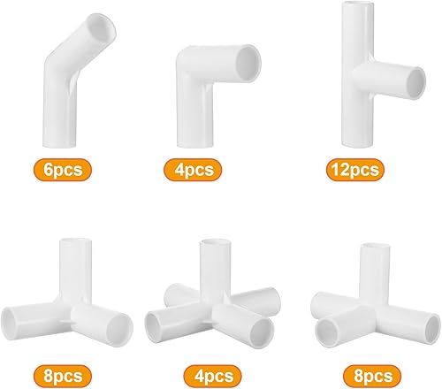 Miniatura 4 de Juego de proyectos de PVC de bricolaje de 102 piezas, material de polipropileno y PVC, para el hogar, invernadero, jardín, granja, taller