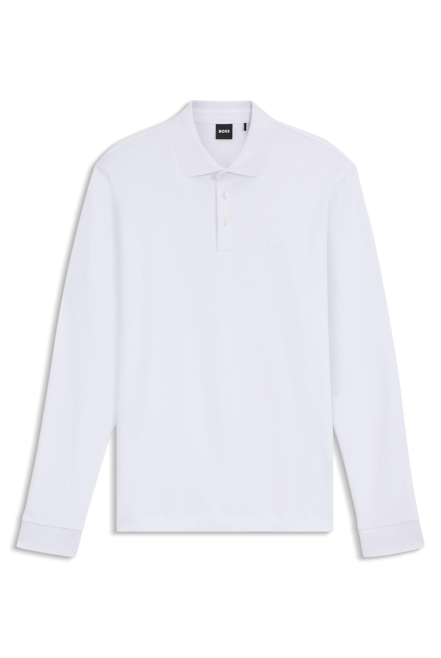 BOSS Herren Pado 30 Longsleeve-Poloshirt aus Interlock-Baumwolle mit Logo