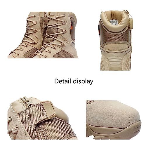 Kervaky Men's Tactical Boots side zipper Military Work Combat Boot Suede Leather Army Jungle Boots4