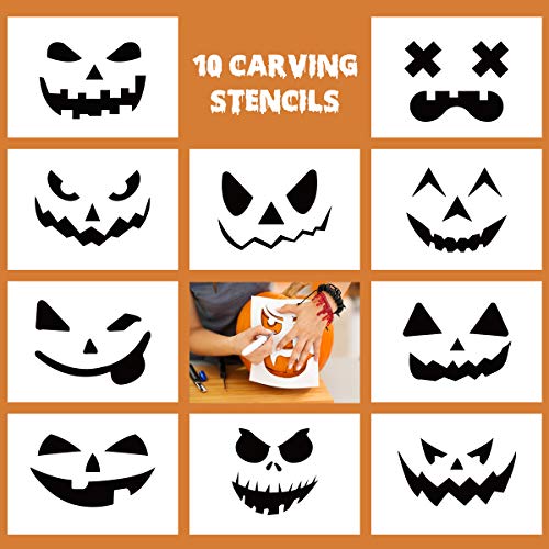 Pumpkin Carving Kit, 24 PCS Pumpkin Carving Kit Knife Tools for Adults with 10 Stencils Patterns, Professional Heavy… - Image 6