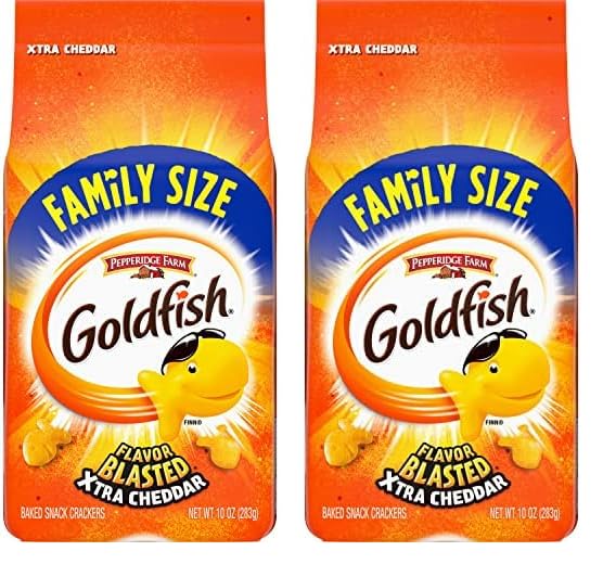 Goldfish Crackers, Flavor Blasted Xtra Cheddar Crackers, Family S...