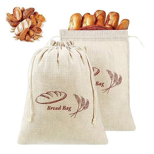 2 Piezas Bolsa de Pan de Lino para Pan Casero y Productos de Panadería,30 × 38 cm Bolsa de Almacenamiento de Pan,Bolsa de Pan Reutilizable,Multifuncional Bolsa Pan para Verduras,Frutas,Nueces,Granos