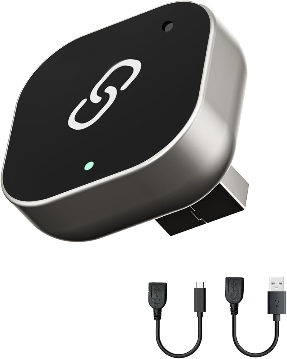 Wireless CarPlay Adapter – 2025 Upgraded Mini Design, Fast Pairing, Stable Connection, USB & Type-C Extension Cable Included, Compatible with iOS 10+