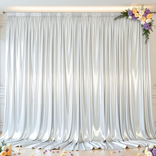 Cortina Fondos Plateada Brillante 5x10ft 2 Paneles miniatura 1