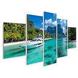 islandburner Prime Bild auf Leinwand Luxusyacht für Wohnzimmer Yacht-Liebhaber Luxushotel Bilder Wandbilder Poster