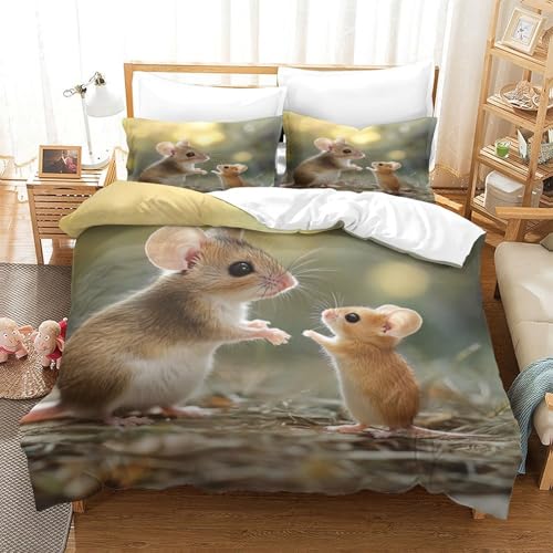 Housse de couette 3D souris hypoallergénique et durable - 3