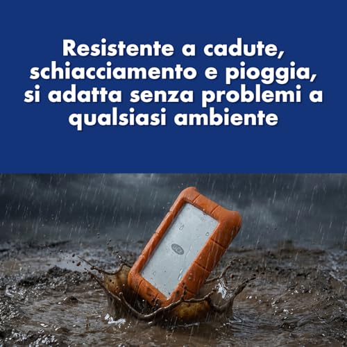 LaCie Rugged USB-C 2TB, Hard disk esterno portatile, Resistente a Cadute, PC Mac iPad & iPhone, Data Rescue Service (STFR2000800) - Hdd - Immagine 3