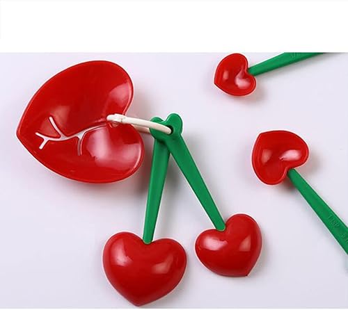 Miniatura 3 de Juego de 5 cucharas medidoras plegables de taza medidora, 10 unidades, color blanco huevo