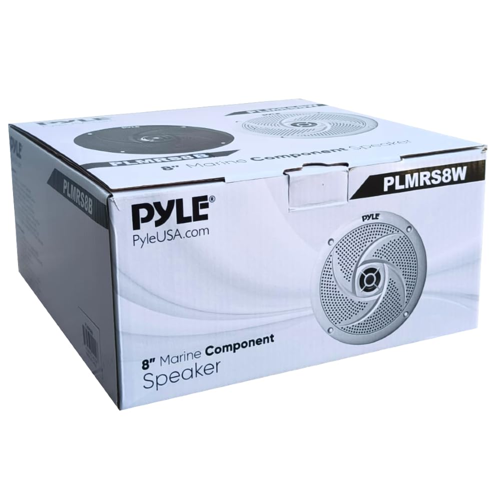 2 PLMRS8B Altavoces Marinos fullrange, 2 vías, 8" 23,9 cm 239 mm, 160 vatios RMS, 320 vatios máx., 4 ohmios, Resistentes al Agua, para embarcaciones, Color Negro, par + Cables Gratis