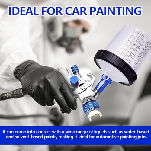 Image of Hovom Car Spray Gun Cup Adapter, 16mm Thread 1.5mm Pitch Master Elite Paint System MPS Female Adapter, Spray Gun Paint Cup Adapter Fits PRO-33, PRO-44, PRO-88 HVLP Spray Guns (Blue+Internal Thread)