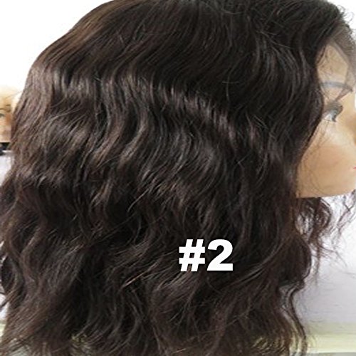 Short Wavy Human Hair Lace Front Wigs Water Wave Mongolian Virgin Hair Wigs Short Bob Wigs for Black Women (10inch, #2)